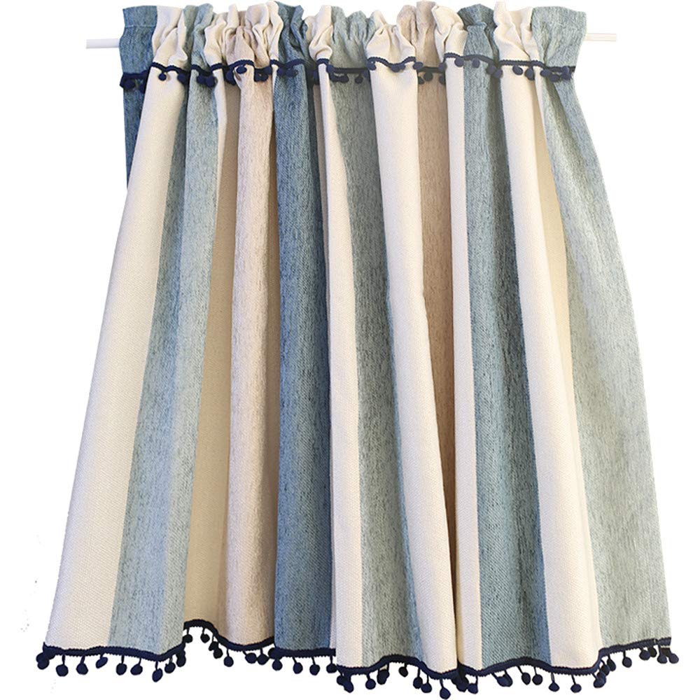WPKIRA Verdunkelungscafé-Vorhänge Nordische Bunte Gestreifte Vorhänge für Kleine Fenster 1 Stück Breite 65cm x Länge 45cm