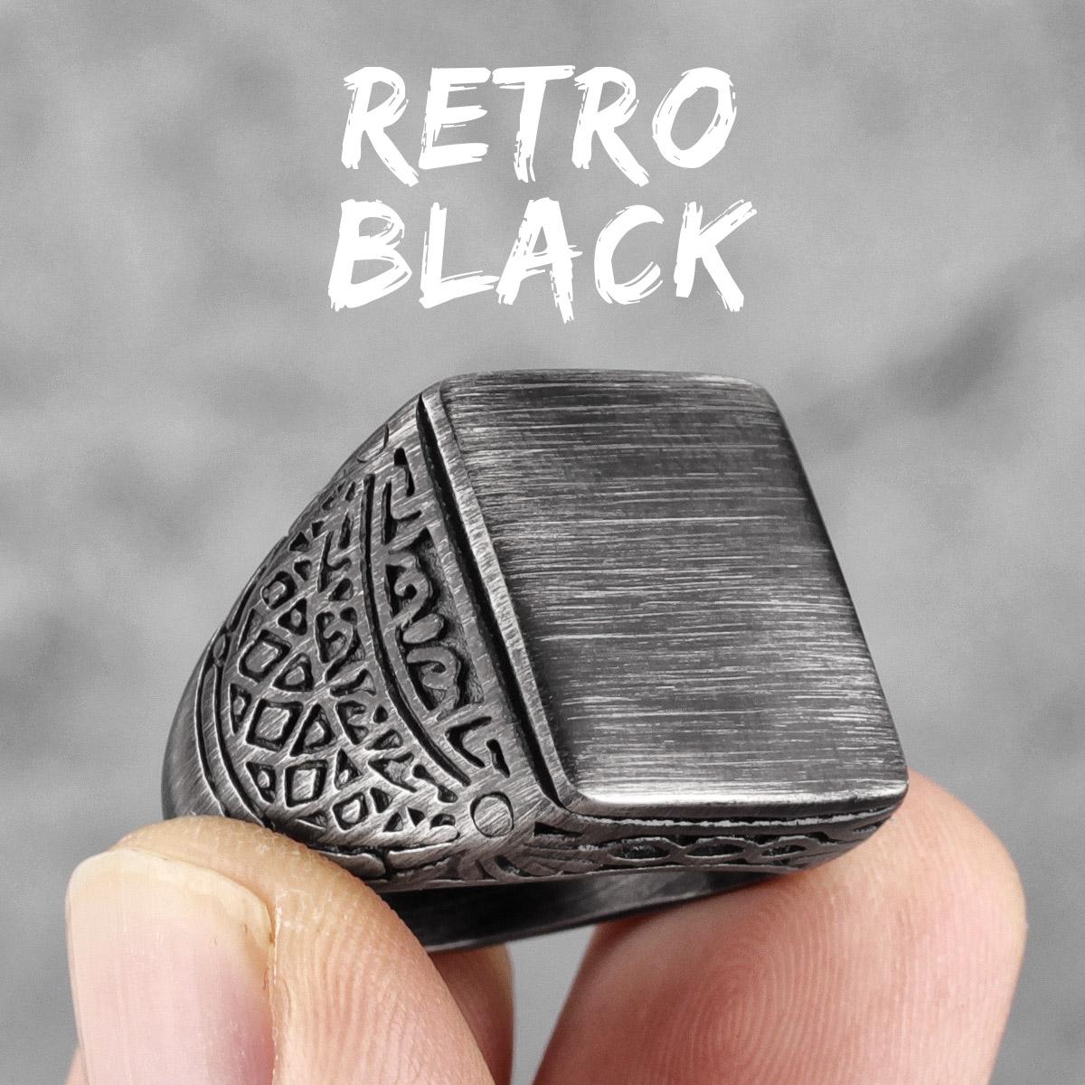 Vintage Schwarzes Gebürstetes Muster Edelstahl Herrenringe Punk Charme Schlicht für Männlichen Freund Schmuck Kreativität Geschenk 7 gray
