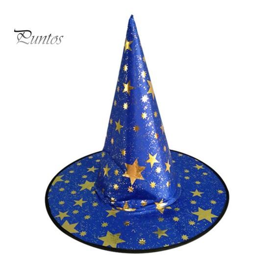 Halloween-Umhang, feine Verarbeitung, Cosplay-Kostüm, Anzieh-Sternmuster-Hut für Halloween-Weihnachtsfeiern 35cm blau