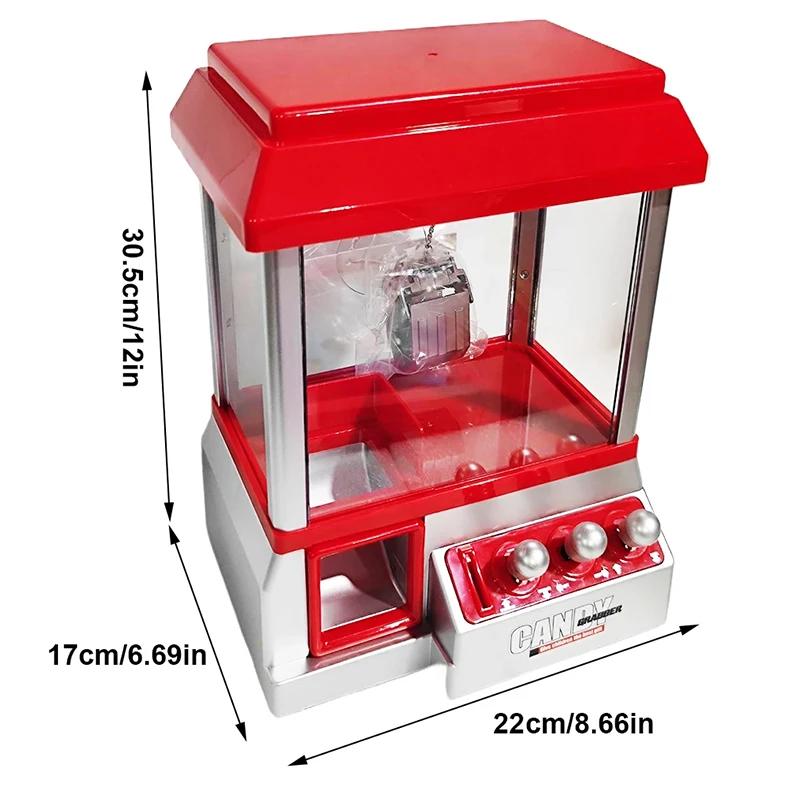 Elektronische Arcade-Greifarm-Spielmaschine Mini-Süßigkeiten-Preisausgabe mit Lichtern Geräuschen Lustiges Greifspiel für Kinder Weihnachtsgeschenke gray