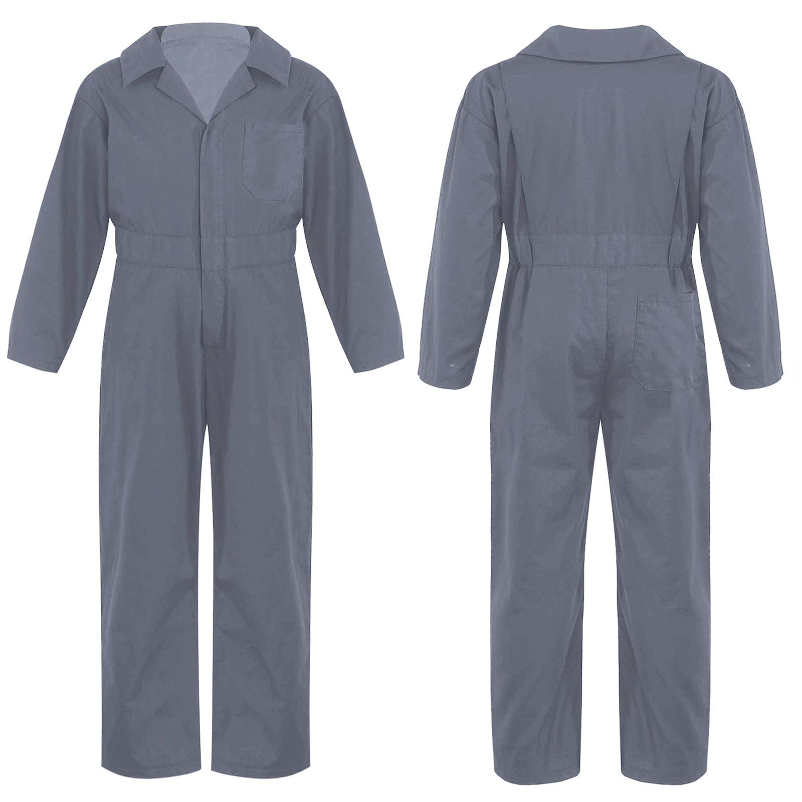 Kinder-Overall für Jungen, Mechaniker, Weihnachten, Halloween, Anzug, Kostüm, Fluganzug, Mechaniker-Overall 7-8 Years grau