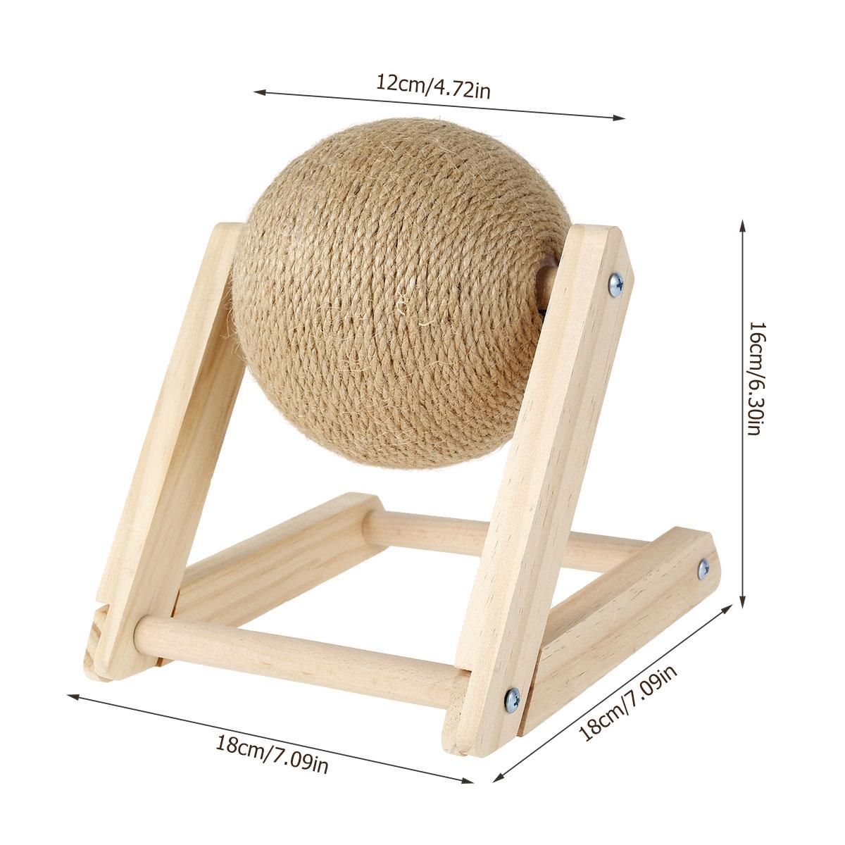 Katzenkratzball Spielzeug Kätzchen Sisalseil Ball Brett Krallen Schärfen Spielzeug Katzen Kratzbaum Abriebfest Holz Kratzbaum Haustierspielzeug beige