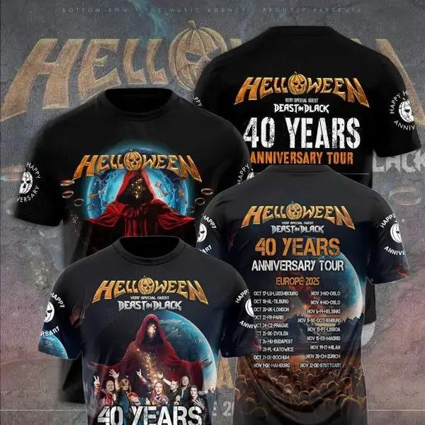 2026 Classic Rock Helloween T-Shirts Herren 3D-Druck Männer Hip Hop Trend Kurzarm-T-Shirt Street Lässig Locker Übergroßes Oberteil XXL gray