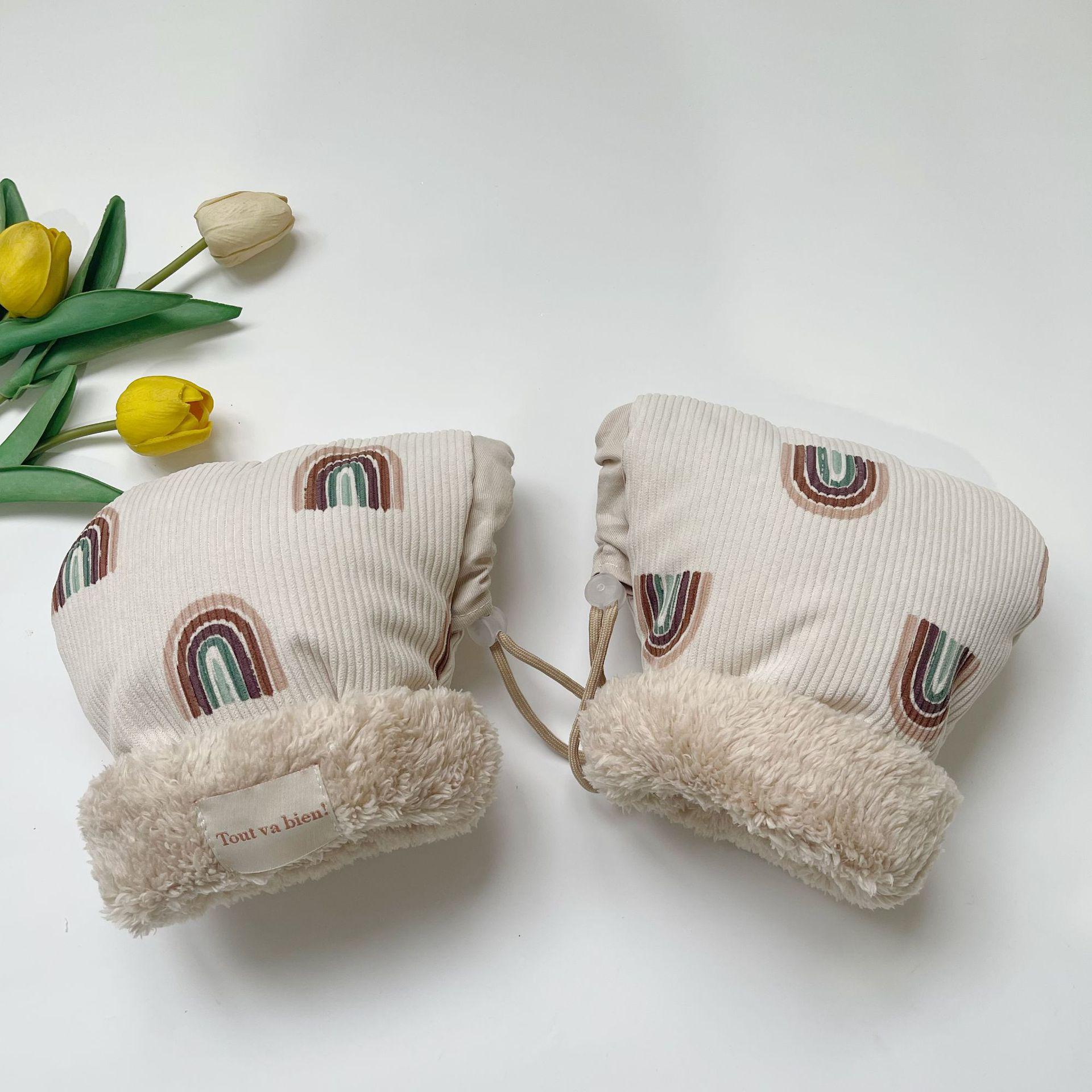 Universelle Frostschutzhandschuhe für Kinderroller und Fahrradlenker – winddicht, warm und mit dickem Samtfutter 25x15x20 cm