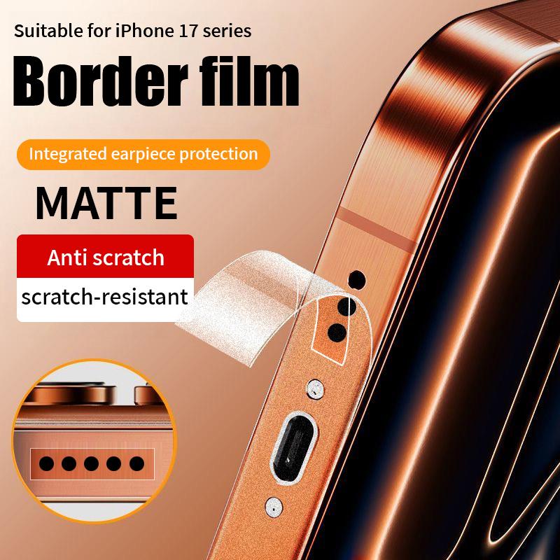 Für iPhone Air 12 13 Mini 14 15 16 17 Pro Max 14 Plus Seite Matt Displayschutzfolie Weiche Hydrogel Schutzrahmenfolie Randaufkleber iPhone 16 Pro Max
