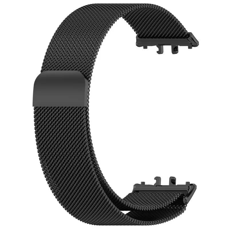 Edelstahlarmband für Samsung Galaxy Fit 3 Armband Milanese Loop Magnetisches Armband Armband Galaxy Fit3 Zubehör For Galaxy Fit 3 schwarz