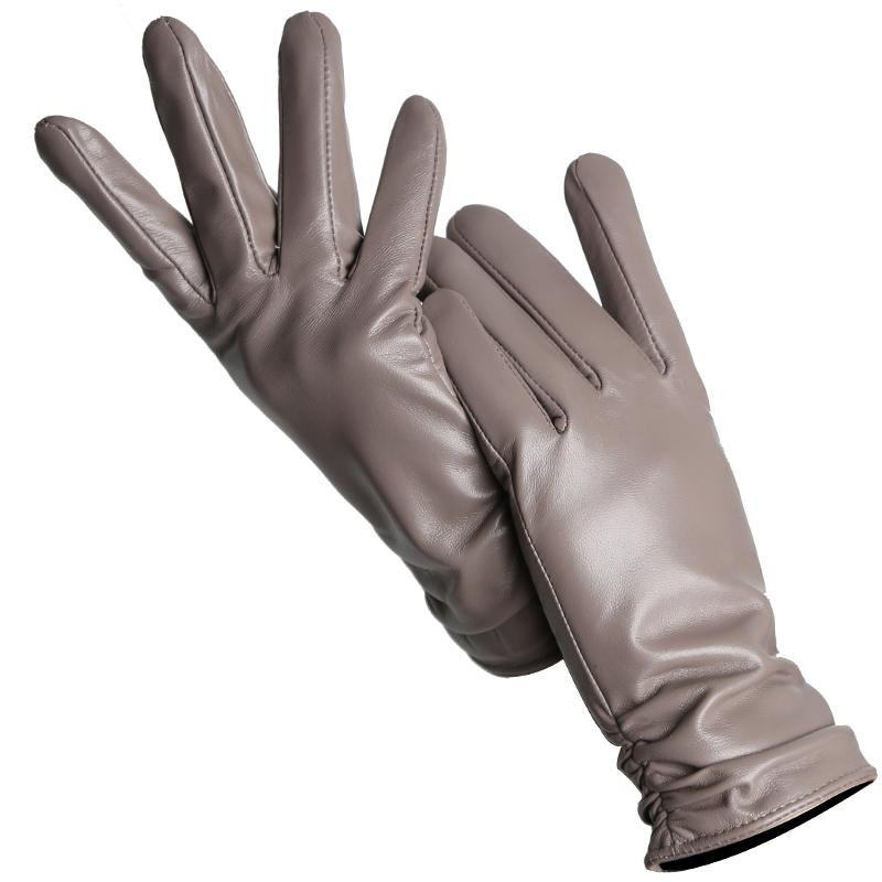 Mode frauen handschuhe Farbe Schaffell Winter Warme Dünne klassische stil handschuhe Hohe Qualität 8 khaki