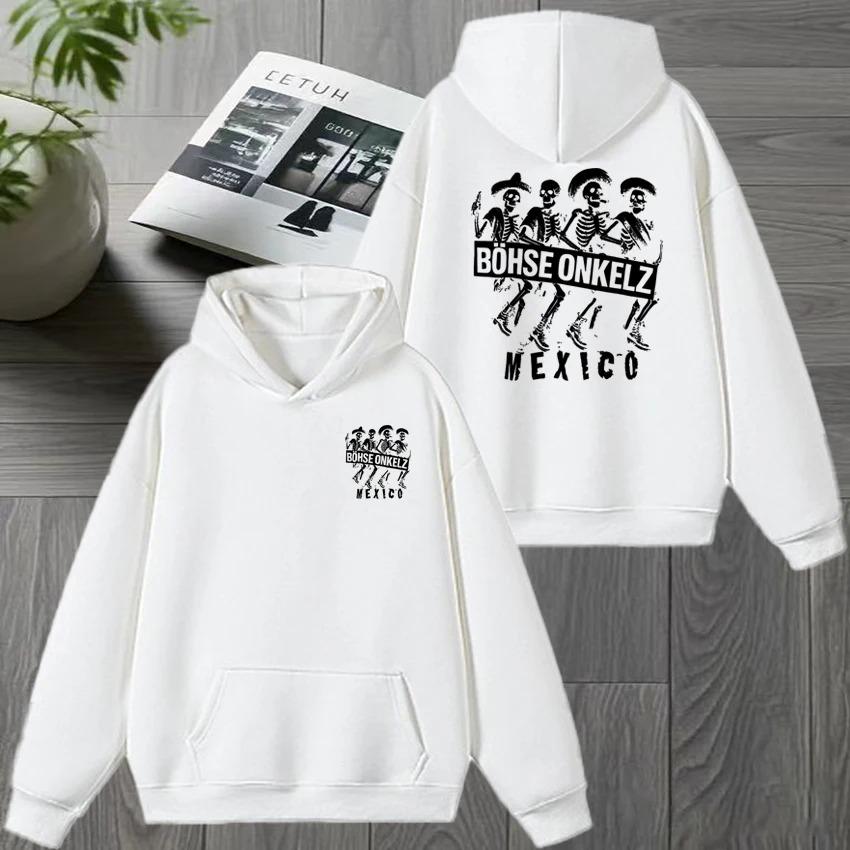 Rockband Böhse Onkelz Tour 2026 Beidseitiger Druck Winter Hoodies Herren Damen Vintage Hip Hop Streetwear Unisex Fleece Sweatshirt XXXL blau