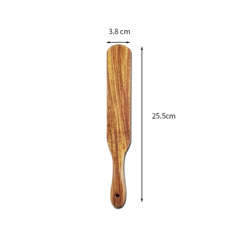 Holz Reis Löffel Spachtel Steak Braten Sauce Nicht-Stick Kochen Werkzeuge Spachtel Accessoires De Cuisine Kochen Zubehör brown