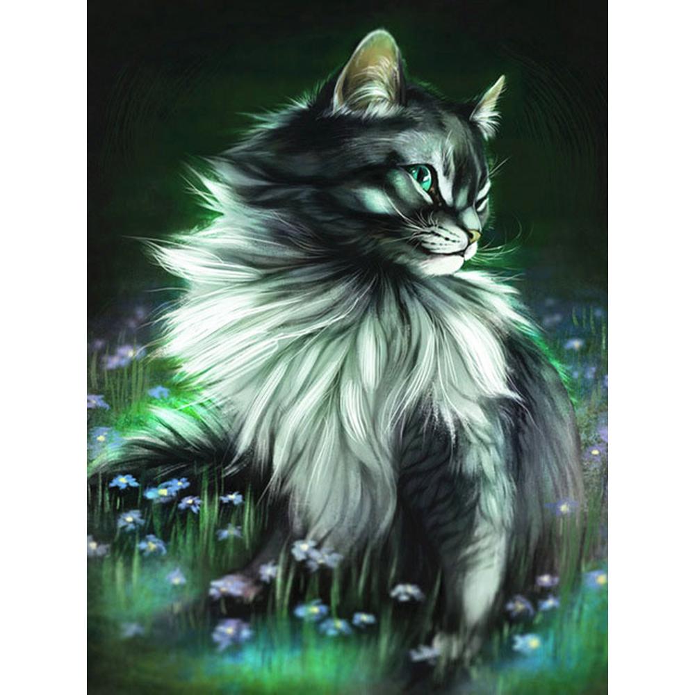 Diamantmalerei Katze Tier Diamant bestickt Tier Katze Strass Malerei Hobby Kunst Dekoration 20X30CM