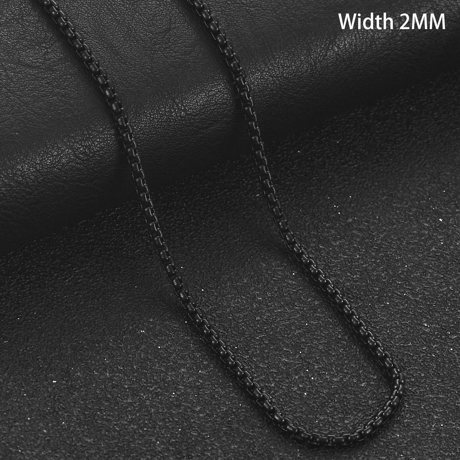2/3/4/5mm Herren Schwarz Vergoldet Edelstahl Quadrat Rolo Gliederkette Halskette für Damen Herren Metall Choker Schmuck Geschenk Zubehör 20cm Bracelet