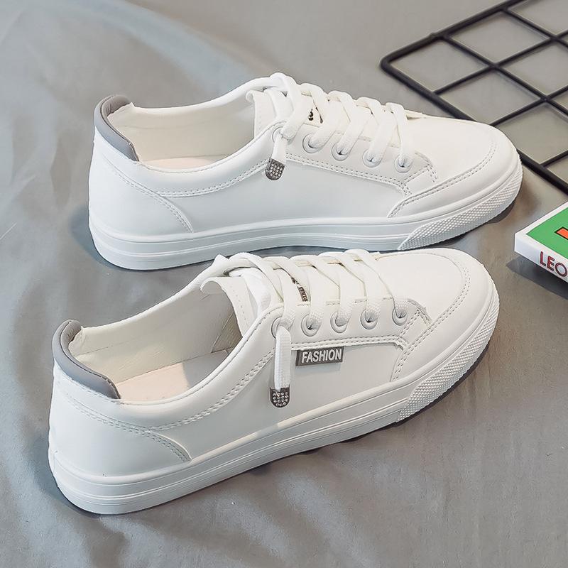 Weiße Schuhe für Damen im Frühling, vielseitig für Studenten, atmungsaktive und lässige flache Schuhe, Mesh-Board-Schuhe 40 grau