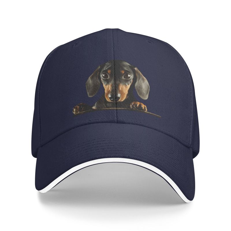 Personalisierte Dackel Hund Baseball Cap Hip Hop Frauen Unisex verstellbare Haustiere Tier Papa Hut Sommer Baseball Cap blue