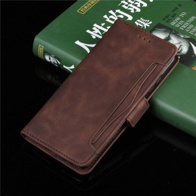 Business-Multifunktions-Leder-Kartensteckplatz-Ständer-Halter-Telefonhülle für Blackview A100 A90 A80S A55 A60 BV5500 BV6300 Plus, Brieftasche, stoßfeste Flip-Cover For Blackview A100 braun