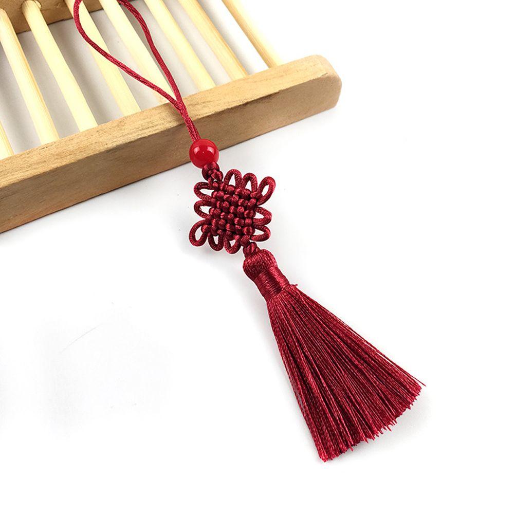 Anhänger Bastelbedarf Vorhang Anhänger Quaste Chinesischer Knoten Anhänger Chinesischer Knoten Seidenquasten Anhänger wein rot