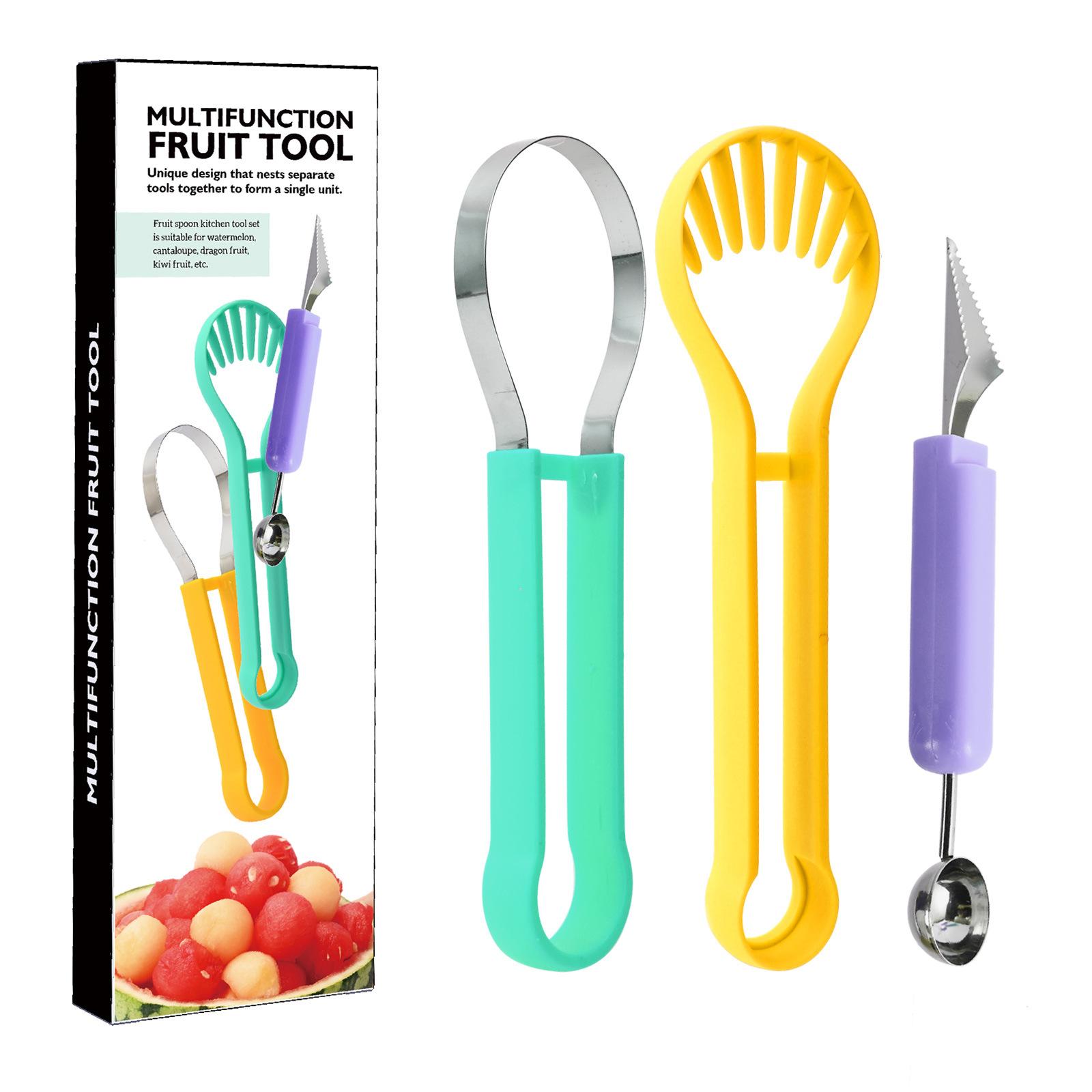 Wassermelonenschneider Cutter Scoop Fruit Dig Pulp Separator Obst Carving Platter Werkzeuge Obst Scooper Löffel Küche Home Gadgets