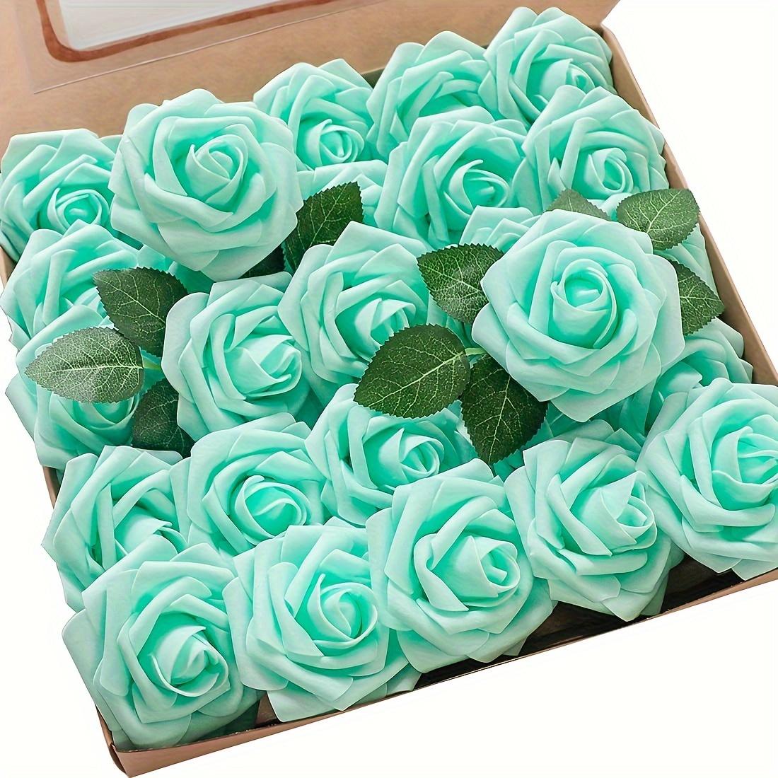 25 Stück Kunstblumen, Kunstblumen Rosen mit Stiel für DIY Hochzeitssträuße Tafelaufsätze Arrangements Party Heimdekoration