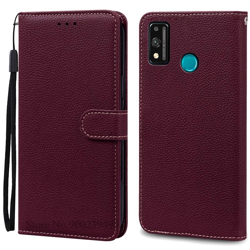 Für Honor 9X Lite Hülle Leder Flip Wallet Case Für Honor 9X Lite JSN-L21 JSN-L22 JSN-L23 Hülle Honor 9 X Lite Handyhülle Fundas For Honor 9X Lite wein rot