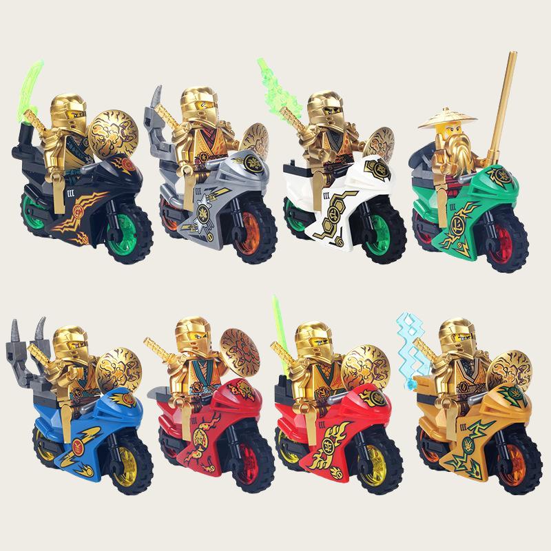 Film Action Gold Mini Figuren Mit Motorrad Bausteine ​​Spielzeug Ziegel Modell Jungen Kinder Weihnachtsgeschenke