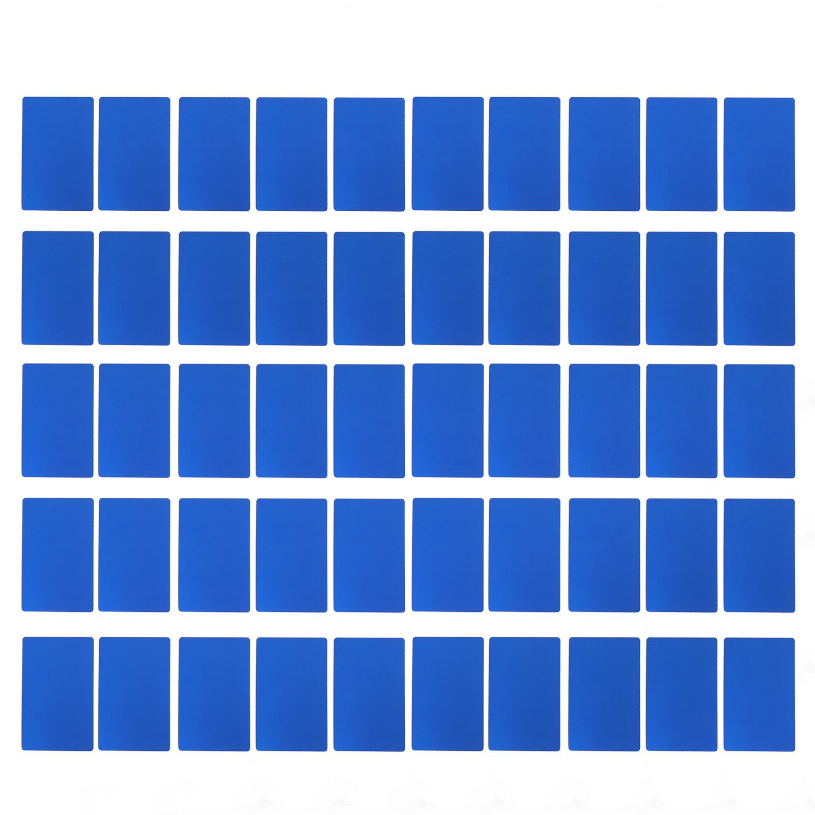 50PCS Business Name Karte Laser Gravur Wasserdicht und Verschleiß Beständig Aluminium Visitenkarte für blau