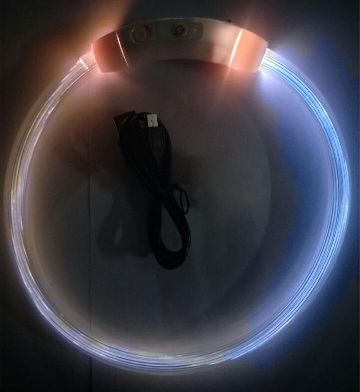 LED leuchtendes Hundehalsband, blinkend, wiederaufladbar, leuchtendes Halsband, Nachtschutz, Hundehalsband mit Licht, für Welpen und Haustiere 70cm black