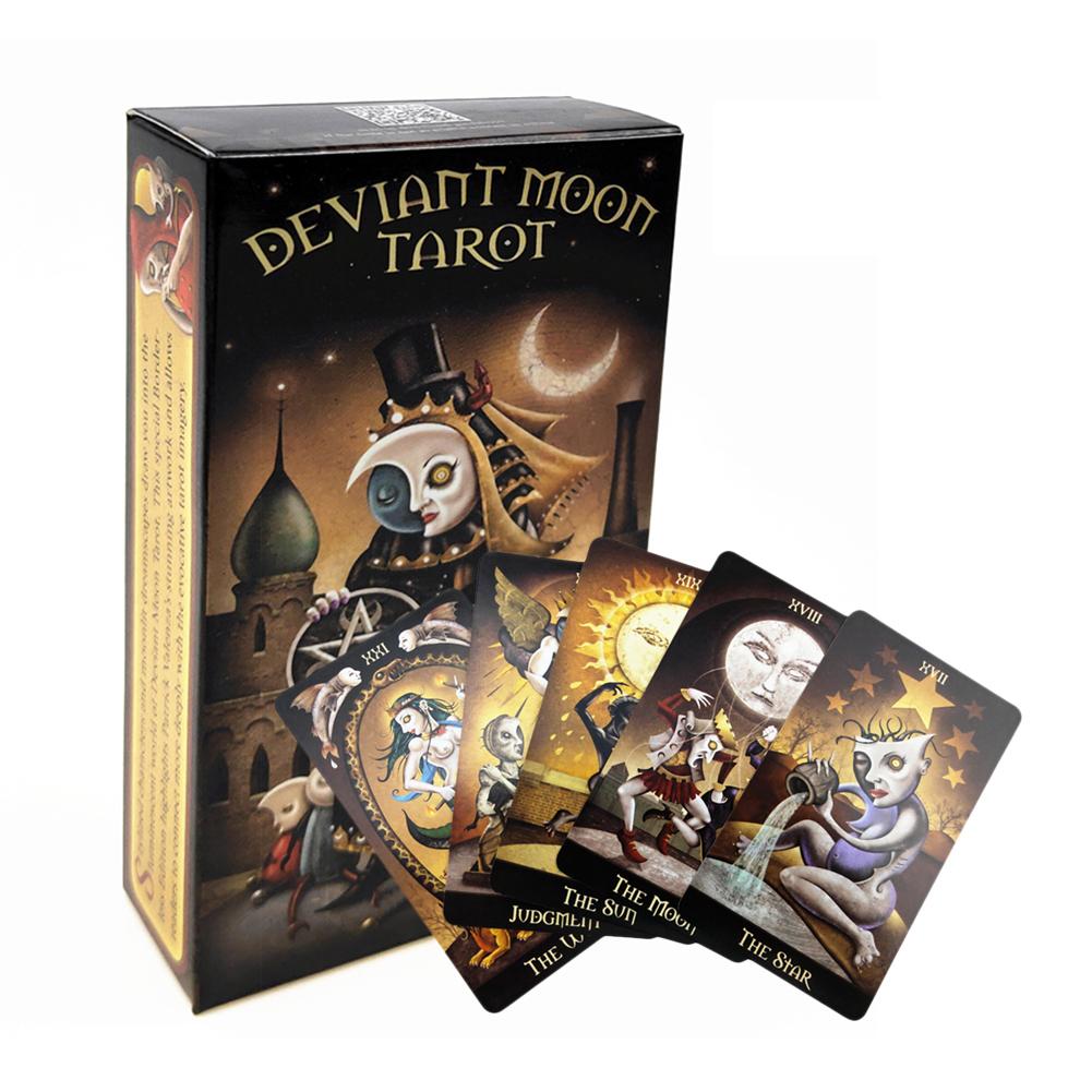 Deviant Moon Tarotkarten Englische Version Schicksal Wahrsagerei Brettspiele für Familienparty Lustiges Spielen Orakelkarte