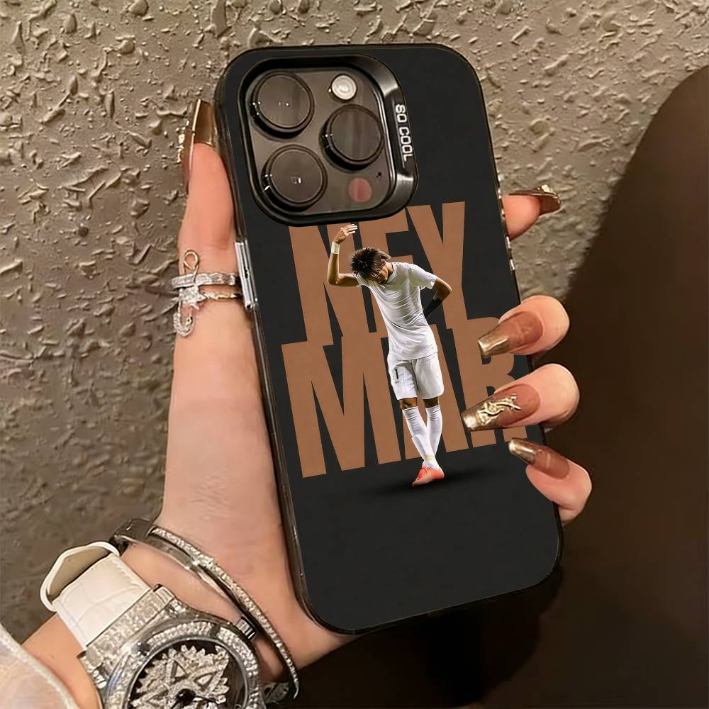 F-Football 10 N-Neymar J-jr Handyhülle Für iPhone 17,16,15,14,13,12,11 Plus,Pro Max,XS,Bunte Silberne Handyhülle Funda Cover iPhone12PROMAX