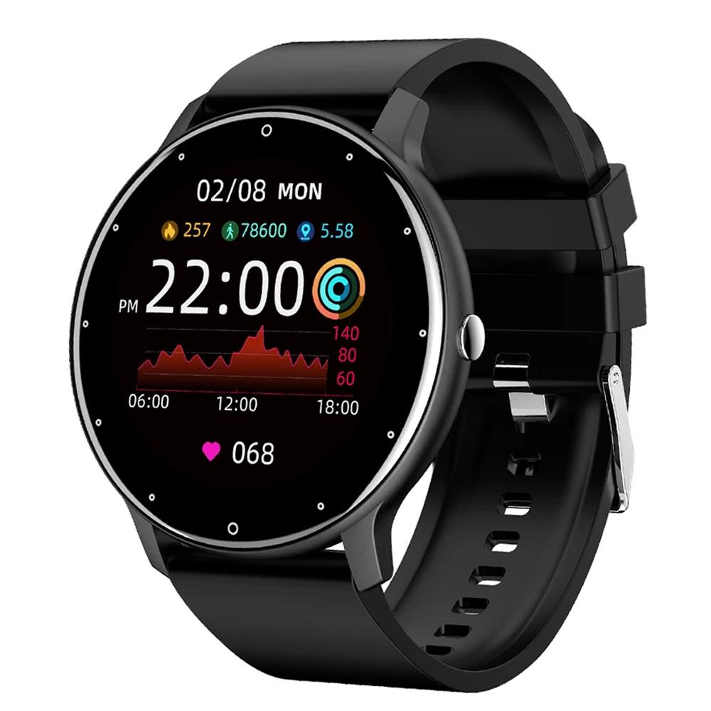 YurKem 1,28 Zoll Smart Watch Frauen Männer Sport Fitness Smartwatch Schlaf Herzfrequenz Monitor Wasserdichte Smartwatch Für IOS Android Telefon schwarz