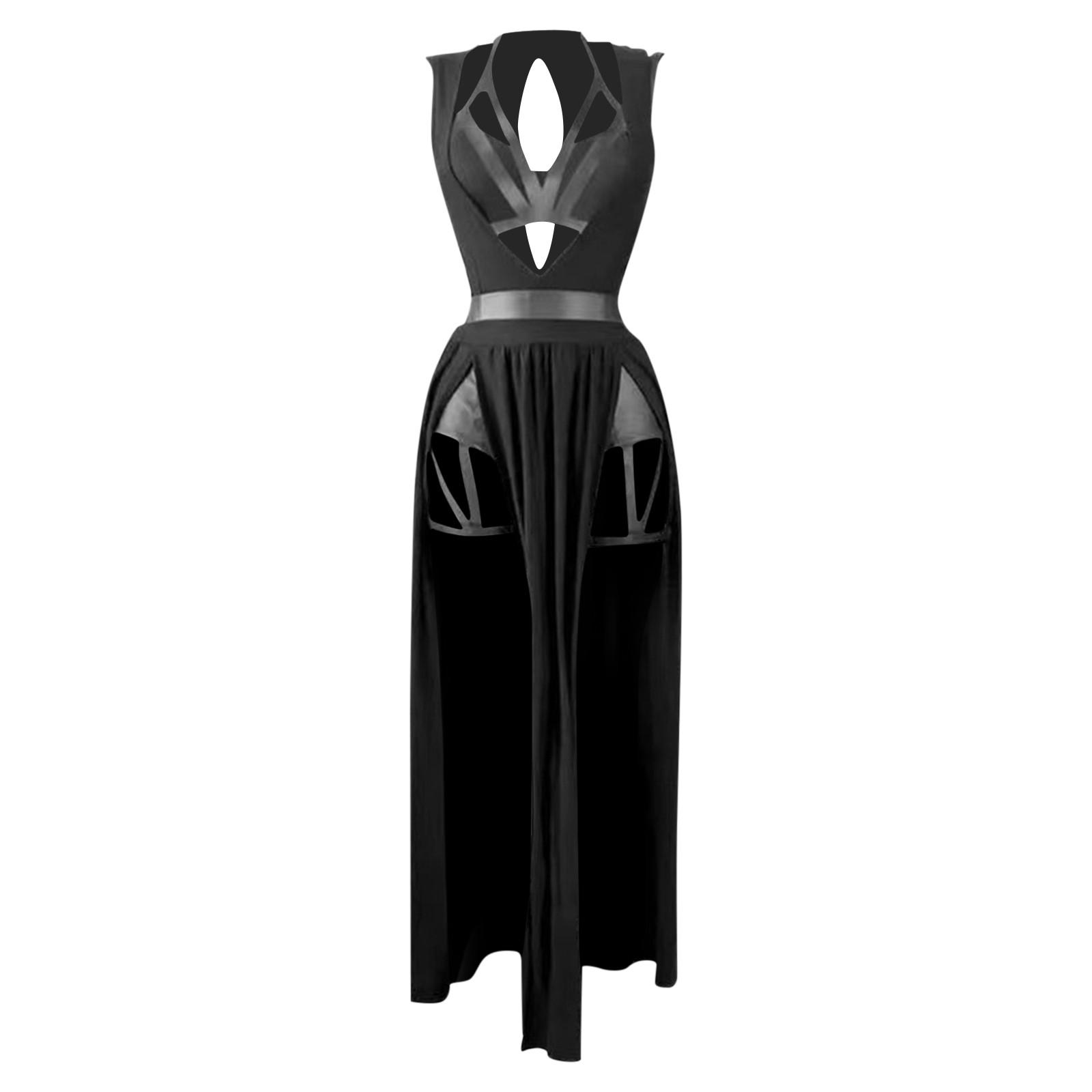 Damenkleider mit Brustpolstern, Gothic Sexy Dessous Partykostüme, Rotes Bandage Cut Damen Set XL