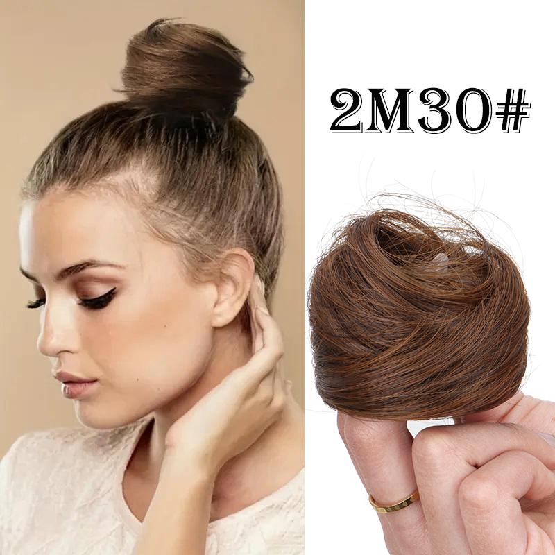 Synthetischer Messy Dount Haarknoten Hochsteckfrisur Chignon mit elastischem Haarverlängerung für Frauen tägliche faule Haarschmuck
