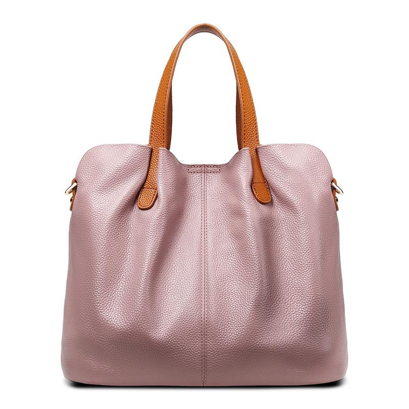 Weiche echtes Leder Tote Composite Bag Luxus Handtaschen Frauen Schulter Messenger Bags Designer Damen Umhängetaschen für Frauen rosa