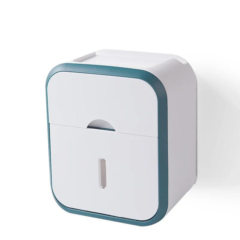 Aufbewahrungsbox für Toilettenpapier, wasserdicht, hohe Kapazität, staubdicht, ohne Stanzungen, an der Wand montiert, Rollenpapier, Badezimmer, Haushaltswaren gray