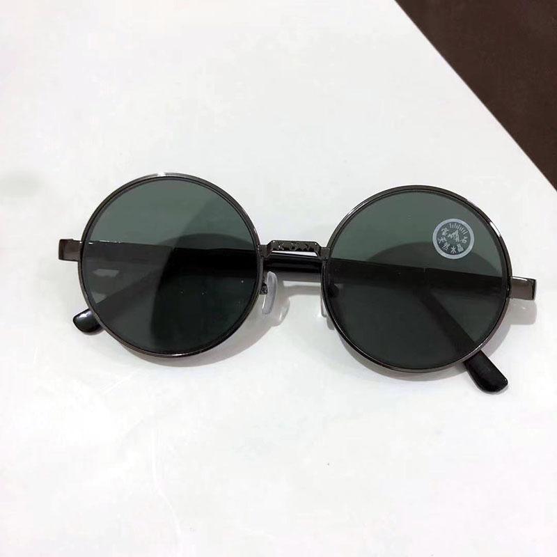 Runde Kristallglas Sonnenbrille Flaches Glas Ohne Stärke Retro Sonnenbrille Runder Rahmen Herren Sonnenbrille Damen Augenpflege KTB