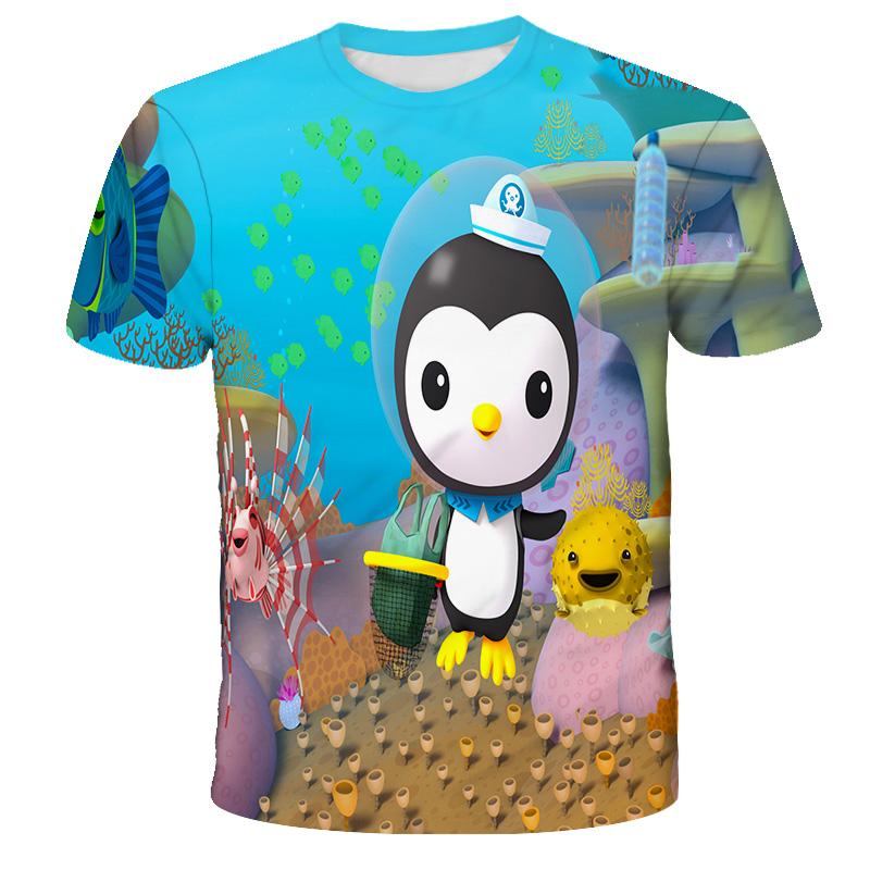 Sommer Octonauts Junge/Mädchen 3D Druck T-shirt Mode Kurzarm Oansatz Jungen Lustige T Shirt Shirts Geschenk Für Mädchen kinder Kleidung 100