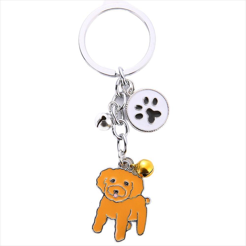 Emaille Golden Retriever Tier Glocke Malteser Hund Anhänger Haustier Schlüsselanhänger Hund Schlüsselanhänger Haustier Schlüsselanhänger Teddy