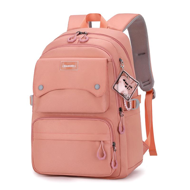 Winter Mode Kinder Rucksack Mittelschule Mädchen Schultasche Große Kapazität Grundschüler Rucksack für Klasse 3 5 6 7 rosa-orange