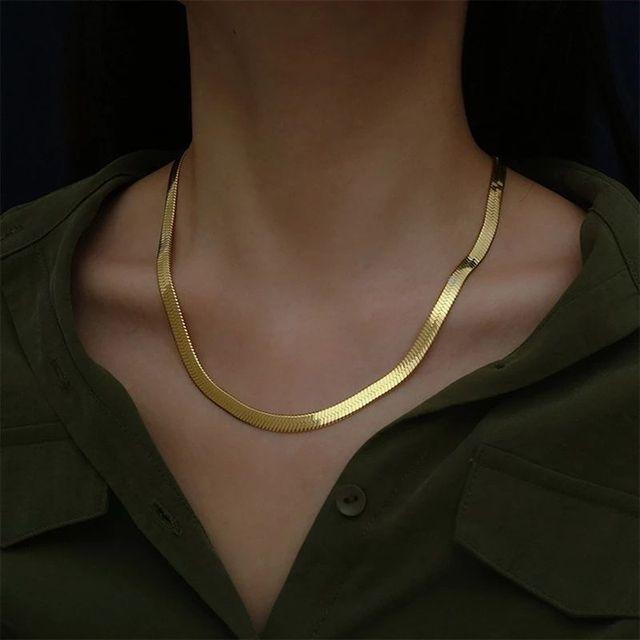 925 Silber 18k Gold 4mm Kette Halskette für Frauen Luxus Schmuck Hochzeitsgeschenk Choker Schlüsselbein Geschenk 45cm 18inches gold