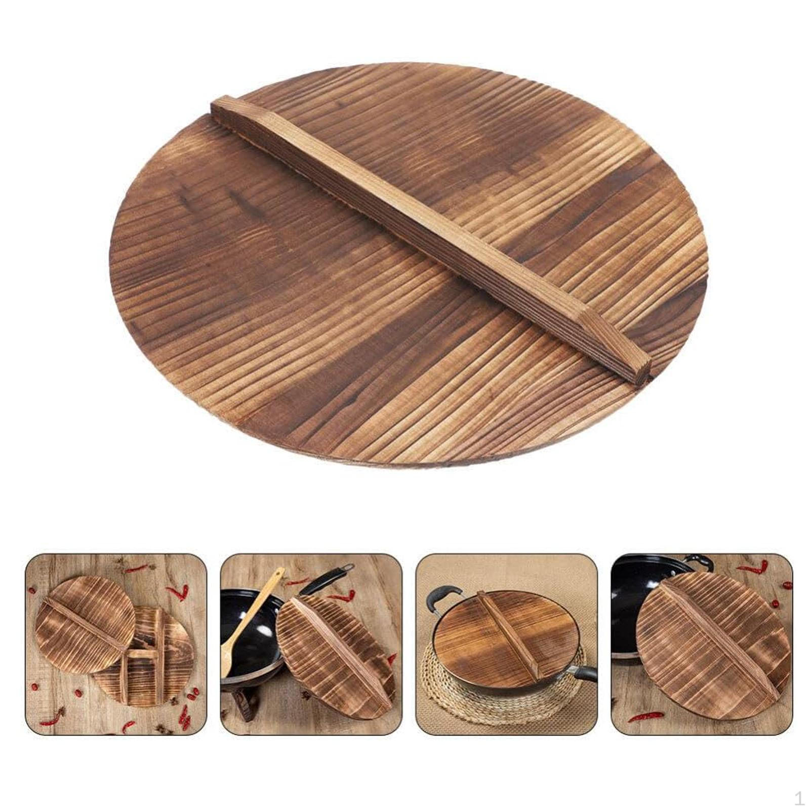Universeller Holzdeckel für Bratpfanne mit Griff Küchenzubehör 26cm