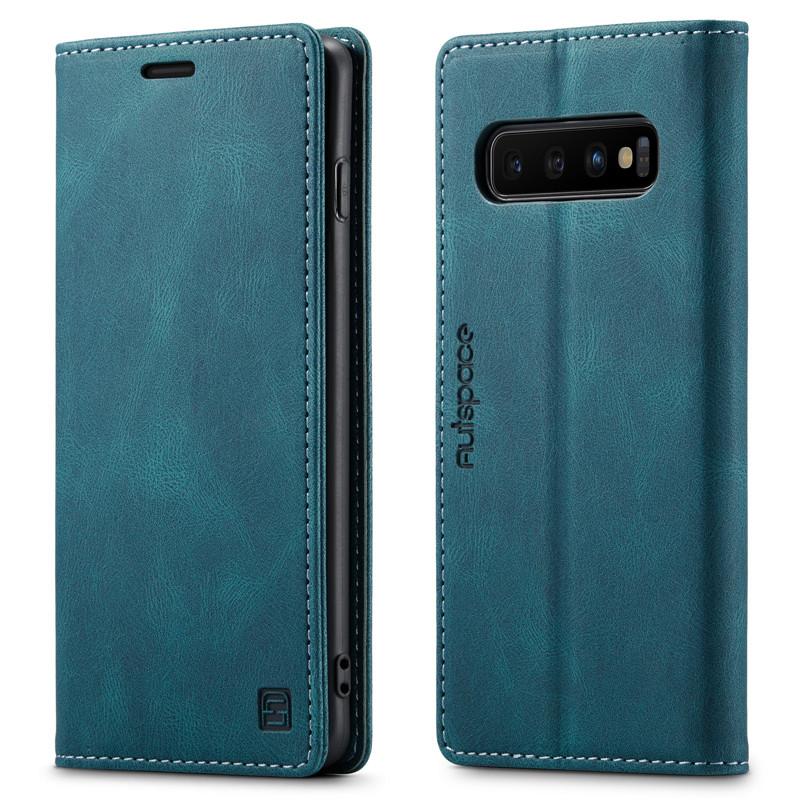 Für Samsung Galaxy S10 Plus Hülle Brieftasche Magnetische Karten Klapphülle Für Galaxy S10 Plus Hülle Luxus Leder Handyhülle Ständer Galaxy S10 Plus blau