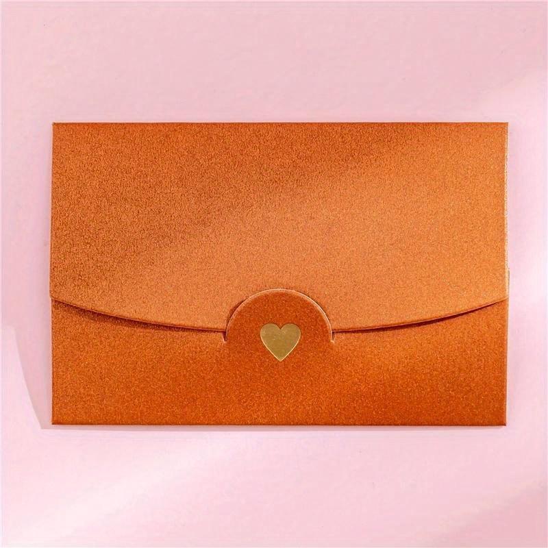 20 Teile/los 10,5 cm * 7 cm Kleine Grußkarte Visitenkarte Umschlag Heißprägung Liebe Perlglanzpapier Mini Umschläge 20Pcs orange