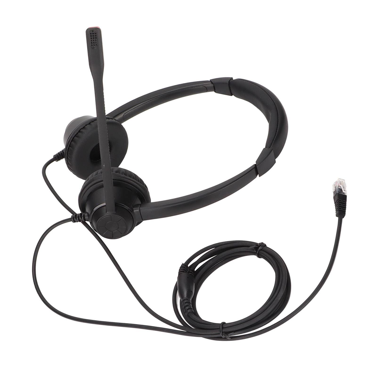 RJ9-Telefon-Headset mit Geräuschunterdrückung, binaural, kabelgebunden, für Mobiltelefone, mit Mikrofon für VoIP-Telefone