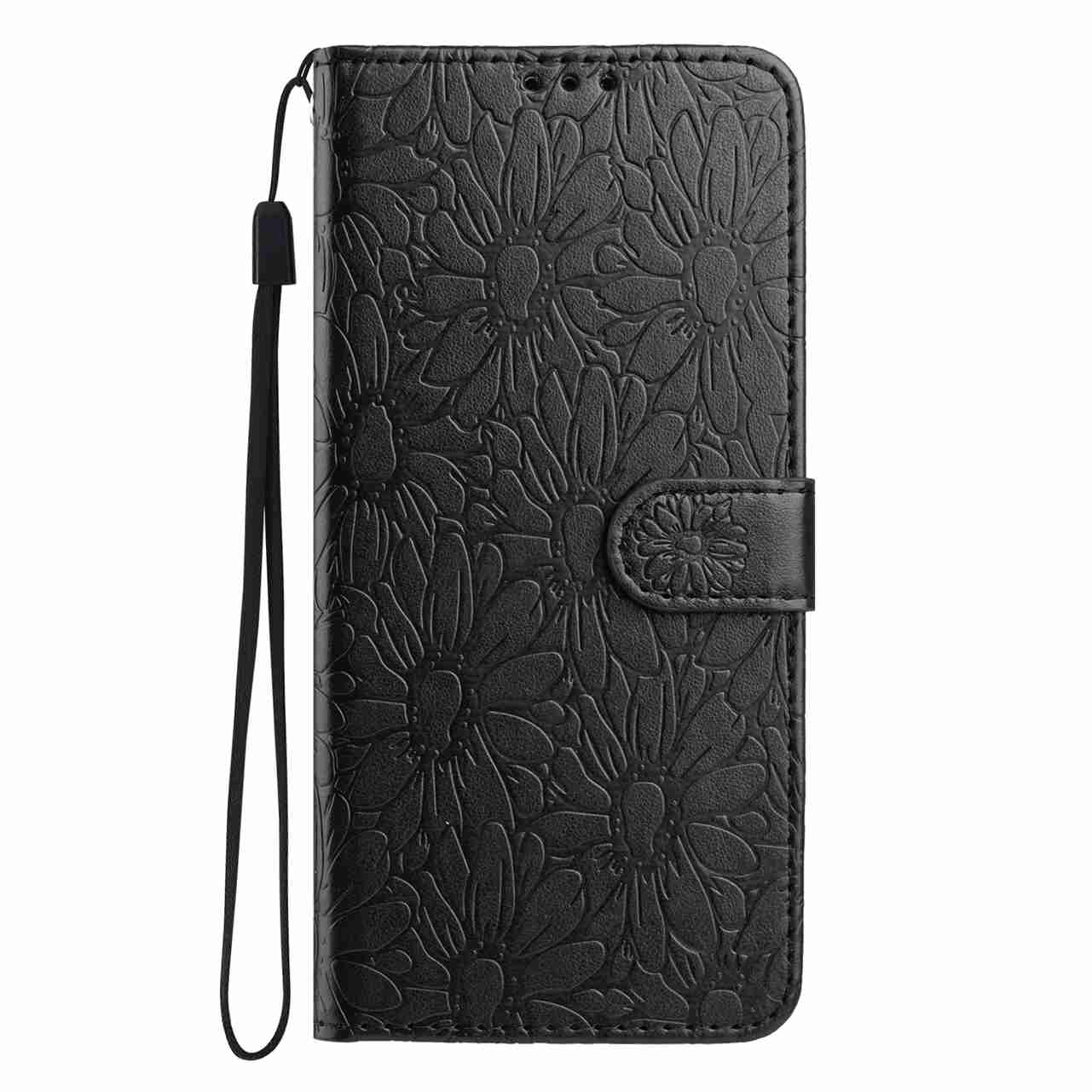 10-Farben Gänseblümchen geprägtes Flip-Kartenetui für Redmi Note 14/Note 12/13C/14C/Xiaomi 14T,Xiaomi 11T,Xiaomi 13 Lite,Xiaomi Mi 11 Lite,Xiaomi Poco X6... Xiaomi 14T Pro schwarz