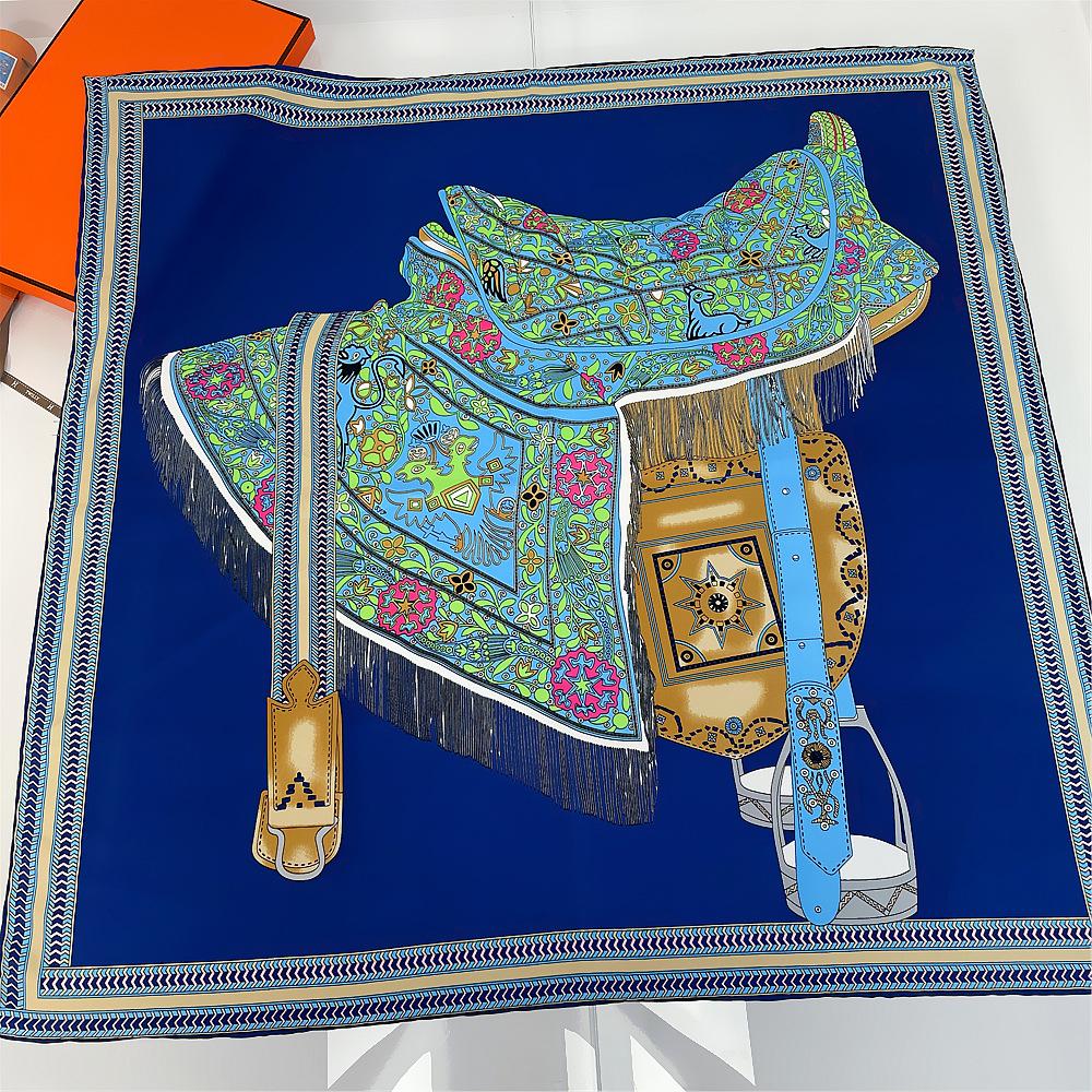 Manuell handgerollter Twill-Seidenschal Damen Satteldesign Quadratische Schals Echarpes Foulards Femme Wickeltuch Bandana Hijab 90CM 90x90cm
