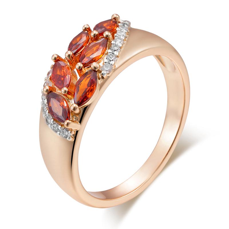 Kinel Rot Zirkon Blume Ring Für Frauen Rose Gold Farbe Luxus Schmuck Hochzeit Urlaub Ring Geschenk 10