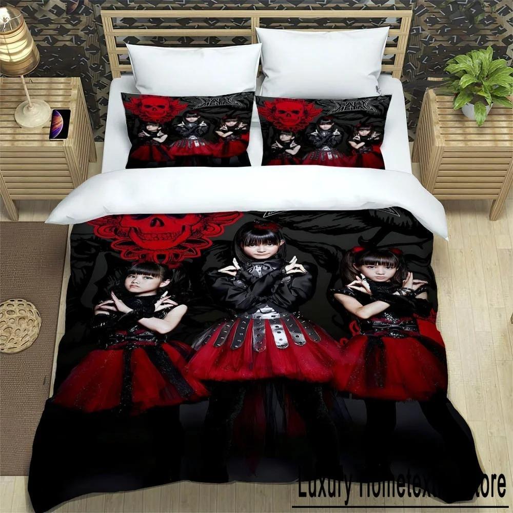 3D-Druck Rockmusik Babymetal Bettwäsche-Sets, exquisites Zubehör-Set, Bettbezug, Bettdecken-Set, Bettwäsche-Set, luxuriöses Geburtstagsgeschenk EU Single 135x200cm