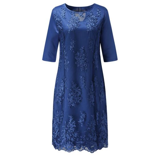 Formales Kleid Elegent Beauty Lady Kleid Frauen Häkelblume, figurbetontes Kleid, Spitze, Patchwork 5XL