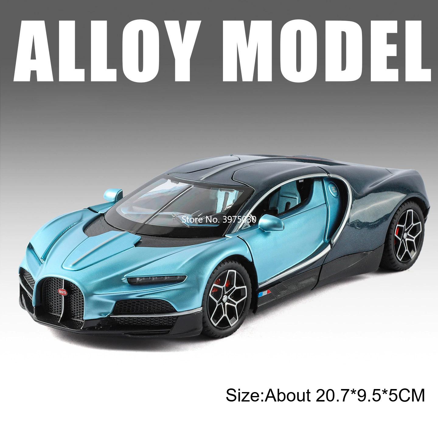 1:24 Bugatti Tourbillon Legierung Druckguss Spielzeug Modelle Autos Türen Öffnen Mit Licht Sound Supercars Rückzieher Autos Jungen Geschenke