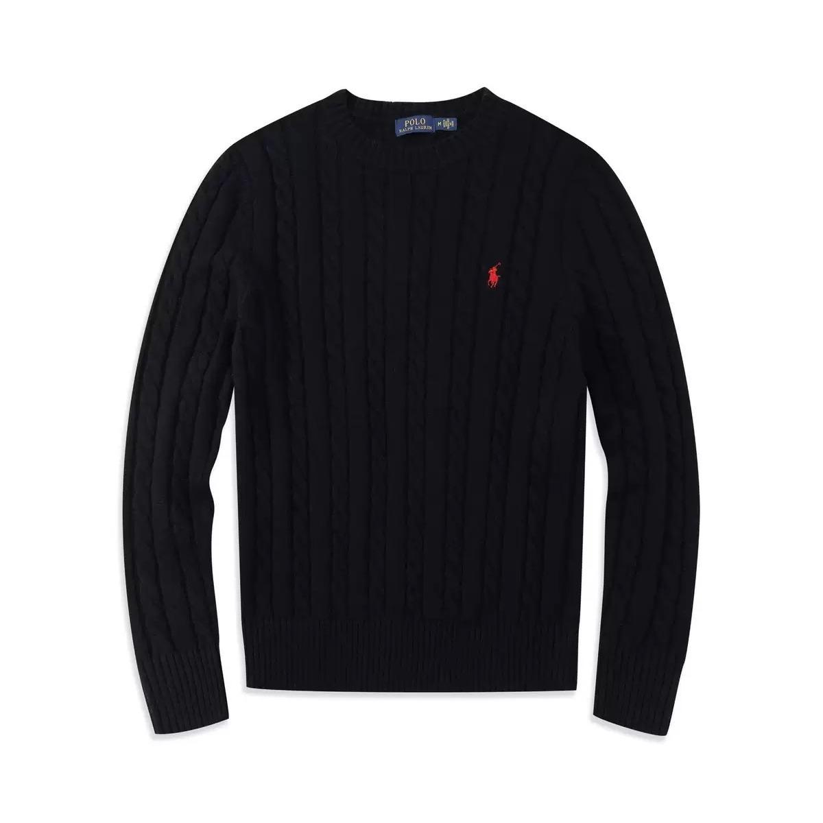 VAYLA Rundhals Pullover Modisches Oberteil Gestrickter Pullover Freizeitpullover Herbst/Winter XXL schwarz