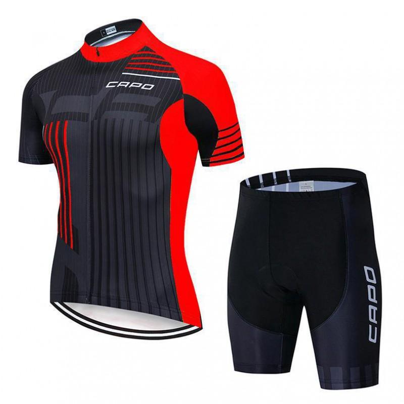 Übergröße Radtrikot Set Kurzarm Rennrad Mountainbike Outdoor Reitbekleidung Herren Damen 5XL black