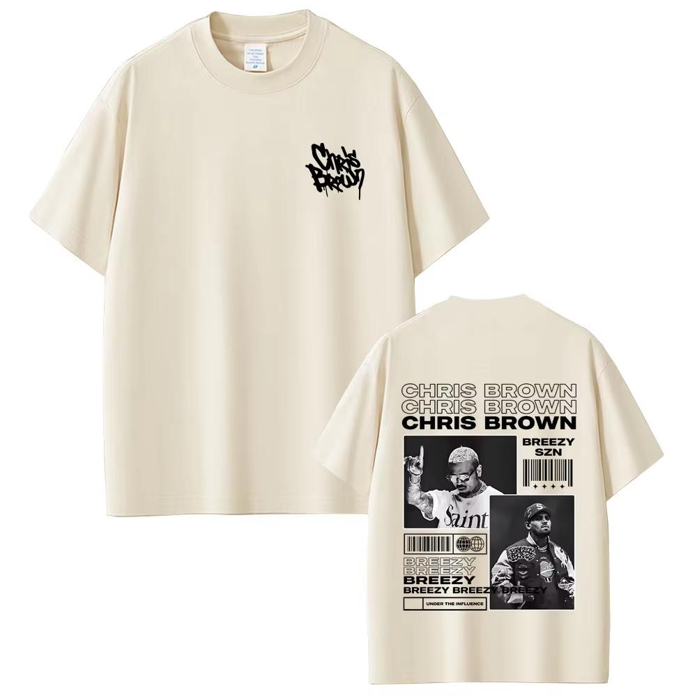 Sommer Unisex Vintage Top Mode T-Shirt Rapper Chris Brown Breezy Bowl XX Tour 2026 T-Shirt Herren Damen Hip Hop Mode Popmusik T-Shirts XL